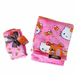 HELLO KITTY Pink Halloween Candy Corn Bath Towel& Hand Towels NWT